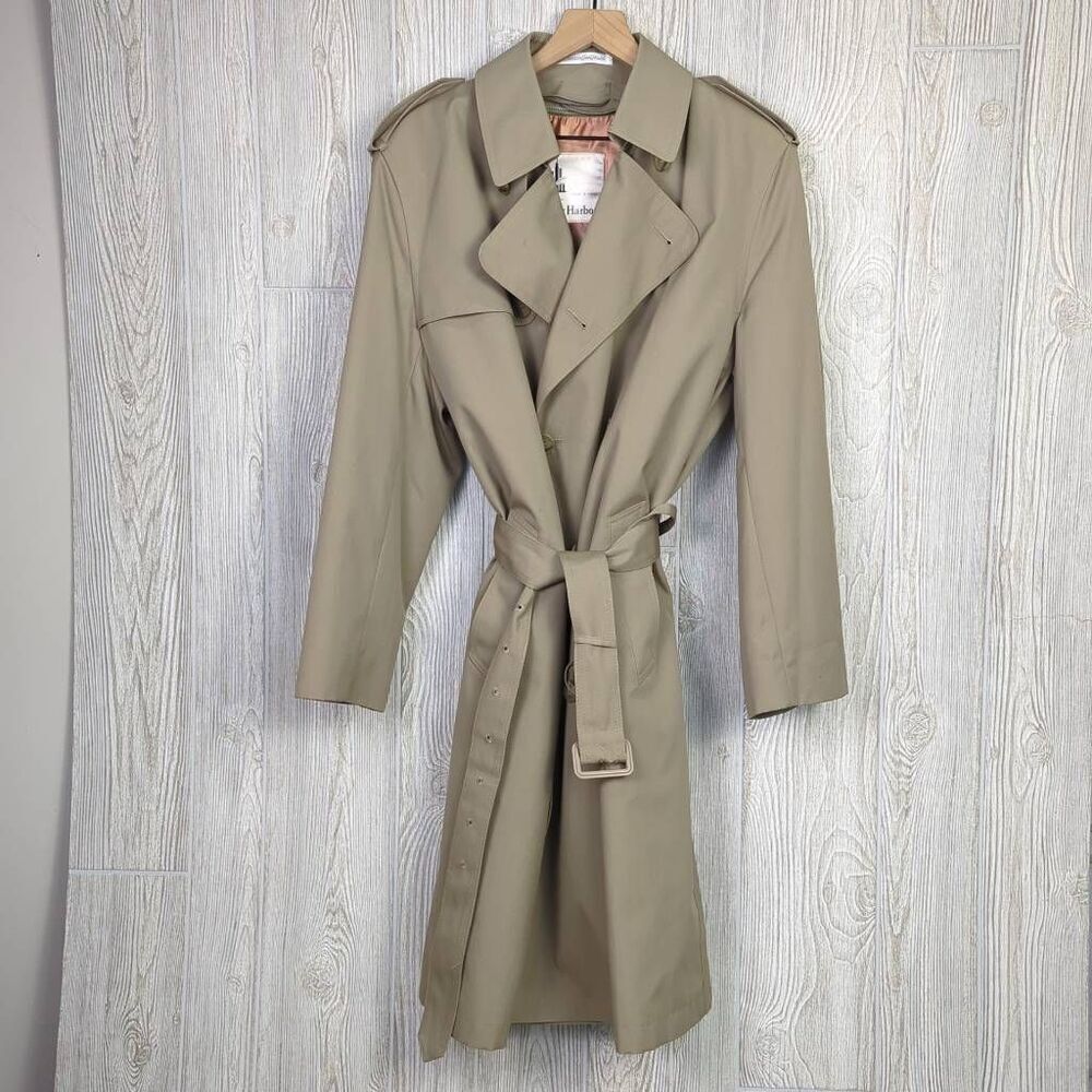 Misty Harbor Double Breasted Rain Trench Coat Khaki Belt Zip Out Lining 40R Men